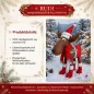 Preview: Filz Rentier 40cm Rudi mit Schlitten handgemacht - Weihnachtsdeko Elch